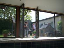 Schwimmhalle mit Spanndecke und Flex Sand Stein